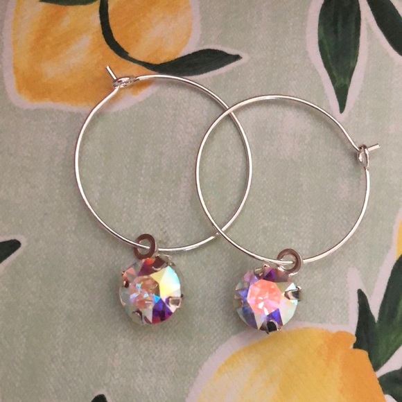 Jewelry - Aurora Borealis Crystal Hoop Earrings